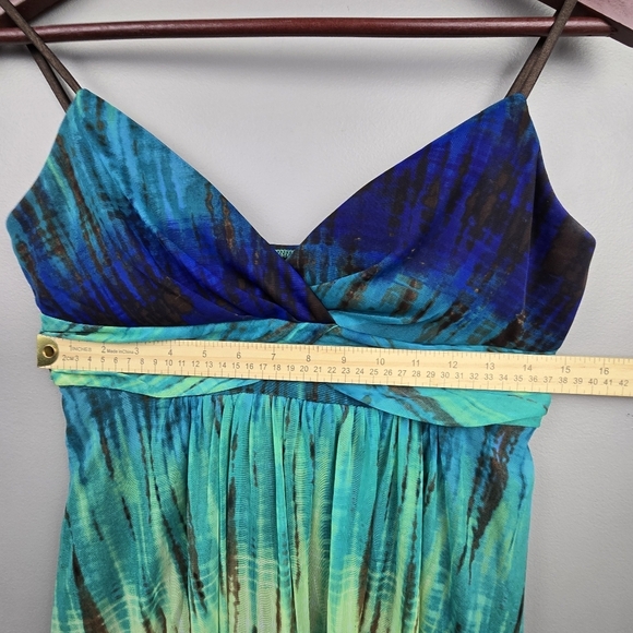 RUBY ROX Vintage Y2K Slinky Babydoll Dress Blue Green Womens Sz L Fairy Grunge - Picture 9 of 15